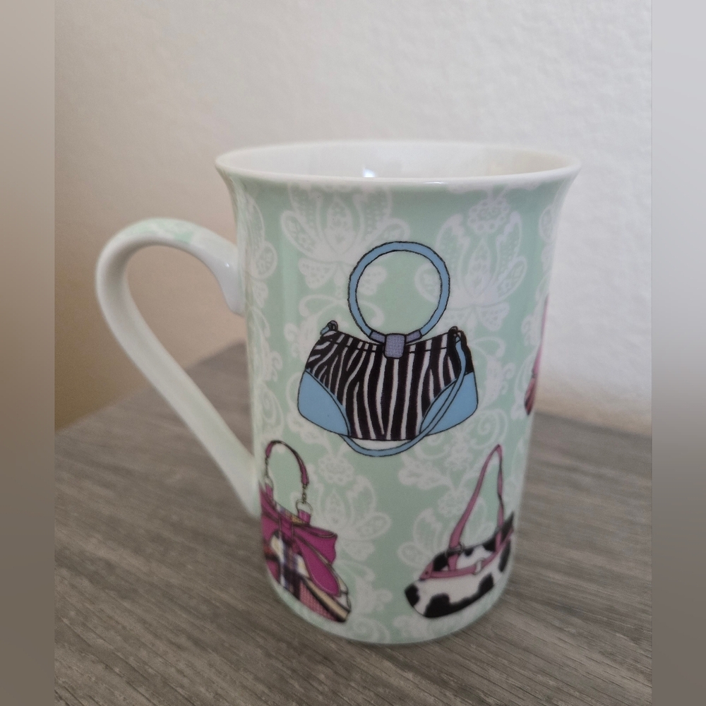 Mint Green Mug with Handbag Design